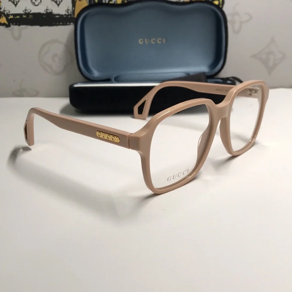 Luxury New Gucci GG0469O 003 Ivory Square Eyeglasses – Authentic & Stylish